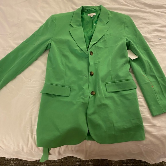 NEW Topshop Belted Blazer in Green with Buttons US size 6 women’s oversized fit - Picture 7 of 16